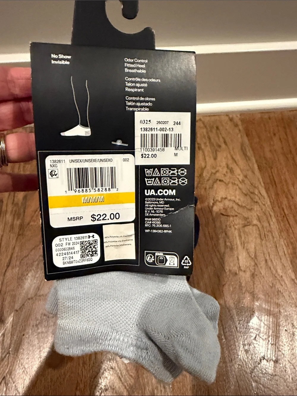 Under Armour Men's No-Show Athletic Socks - Black & White (6-Pack) 7-8.5 mens